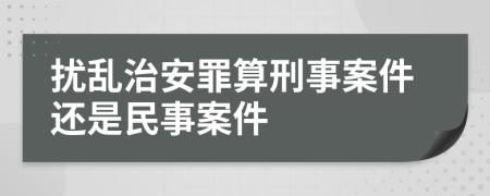 扰乱治安罪算刑事案件还是民事案件