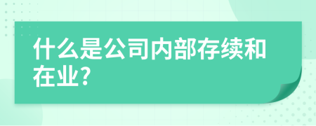 什么是公司内部存续和在业?