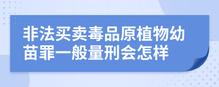 非法买卖毒品原植物幼苗罪一般量刑会怎样