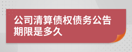 公司清算债权债务公告期限是多久