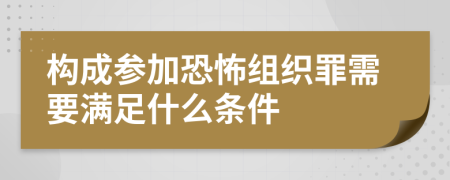 构成参加恐怖组织罪需要满足什么条件