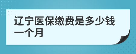 辽宁医保缴费是多少钱一个月