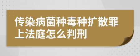 传染病菌种毒种扩散罪上法庭怎么判刑