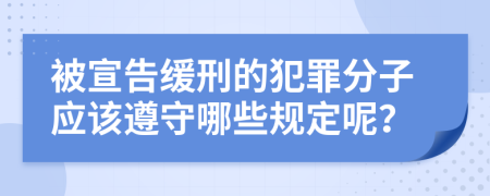 被宣告缓刑的犯罪分子应该遵守哪些规定呢？