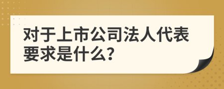 对于上市公司法人代表要求是什么？