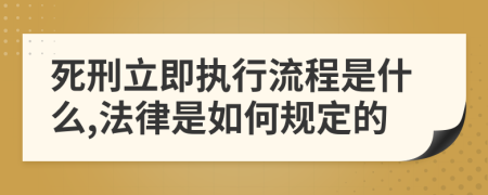 死刑立即执行流程是什么,法律是如何规定的