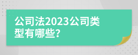 公司法2023公司类型有哪些？