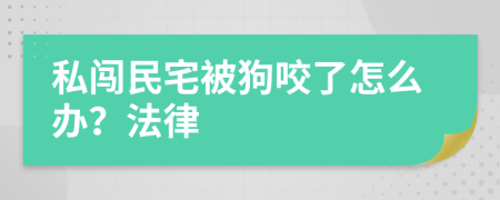 私闯民宅被狗咬了怎么办？法律