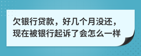 欠银行贷款，好几个月没还，现在被银行起诉了会怎么一样