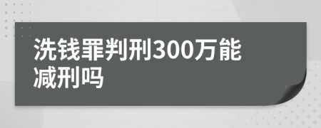 洗钱罪判刑300万能减刑吗