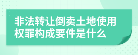 非法转让倒卖土地使用权罪构成要件是什么