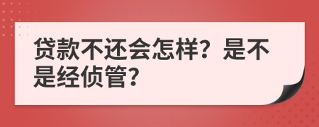 贷款不还会怎样？是不是经侦管？