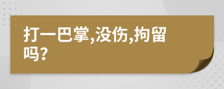打一巴掌,没伤,拘留吗？