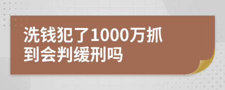 洗钱犯了1000万抓到会判缓刑吗