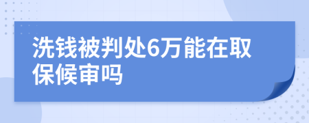 洗钱被判处6万能在取保候审吗