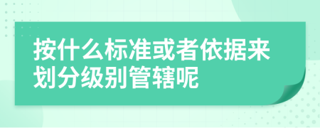 按什么标准或者依据来划分级别管辖呢