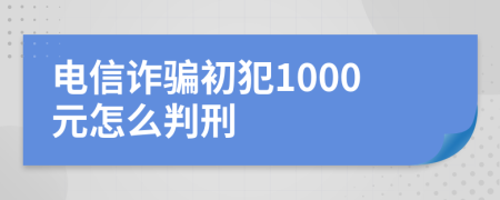 电信诈骗初犯1000元怎么判刑