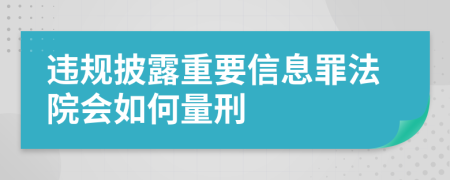 违规披露重要信息罪法院会如何量刑