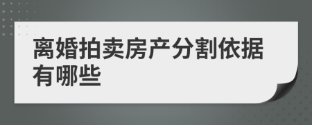 离婚拍卖房产分割依据有哪些