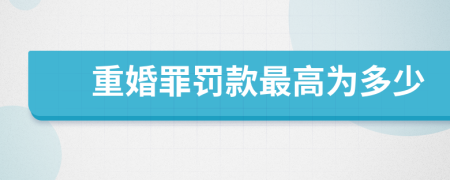 重婚罪罚款最高为多少