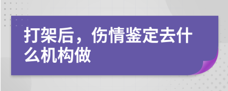 打架后，伤情鉴定去什么机构做