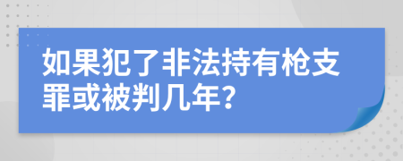 如果犯了非法持有枪支罪或被判几年？