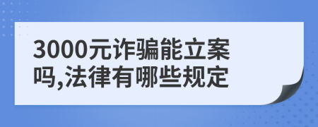 3000元诈骗能立案吗,法律有哪些规定