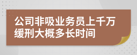 公司非吸业务员上千万缓刑大概多长时间