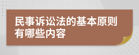 民事诉讼法的基本原则有哪些内容