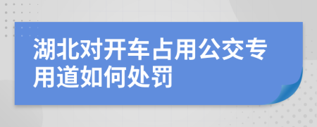 湖北对开车占用公交专用道如何处罚
