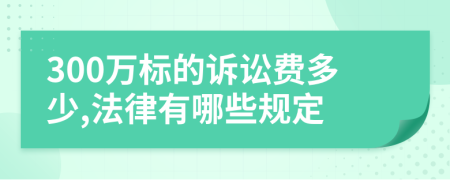 300万标的诉讼费多少,法律有哪些规定