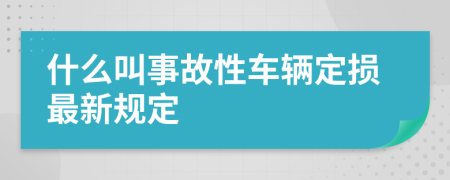 什么叫事故性车辆定损最新规定