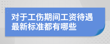 对于工伤期间工资待遇最新标准都有哪些