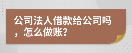 公司法人借款给公司吗，怎么做账？