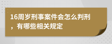 16周岁刑事案件会怎么判刑，有哪些相关规定