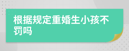 根据规定重婚生小孩不罚吗