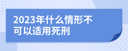 2023年什么情形不可以适用死刑