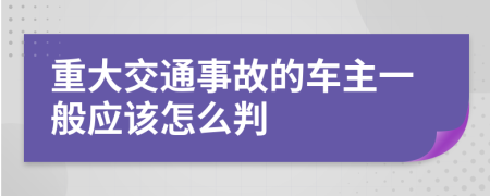 重大交通事故的车主一般应该怎么判