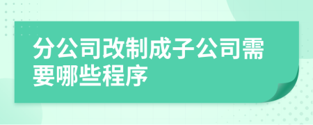 分公司改制成子公司需要哪些程序