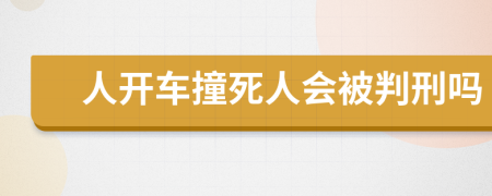 人开车撞死人会被判刑吗