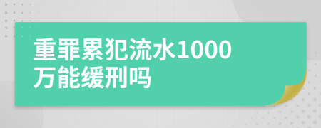 重罪累犯流水1000万能缓刑吗