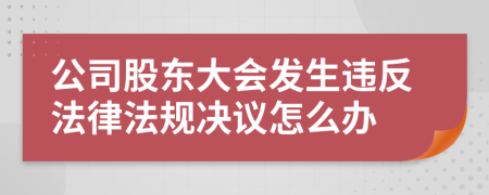 公司股东大会发生违反法律法规决议怎么办