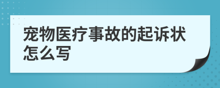 宠物医疗事故的起诉状怎么写