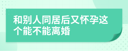 和别人同居后又怀孕这个能不能离婚