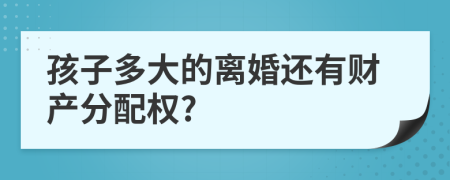 孩子多大的离婚还有财产分配权?