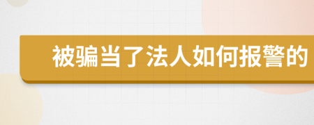 被骗当了法人如何报警的