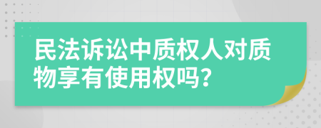 民法诉讼中质权人对质物享有使用权吗？