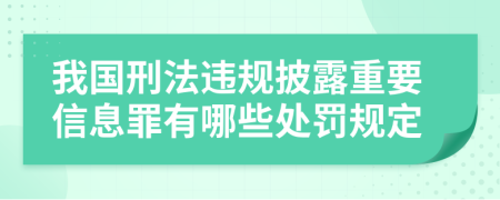我国刑法违规披露重要信息罪有哪些处罚规定