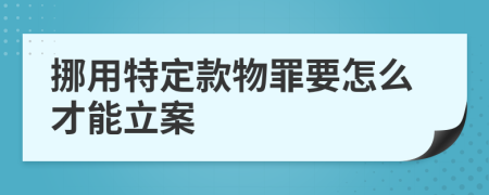 挪用特定款物罪要怎么才能立案