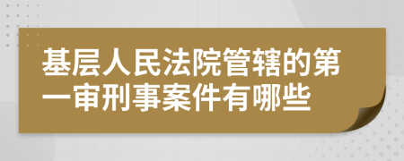 基层人民法院管辖的第一审刑事案件有哪些